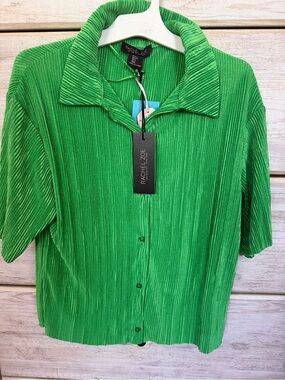 Rachel Zoe Women’s Green Short-Sleeve Button Shirt